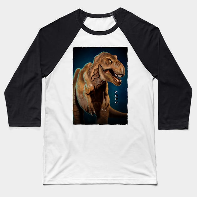 Tyrannosaurus rex - White Baseball T-Shirt by Thor Reyes